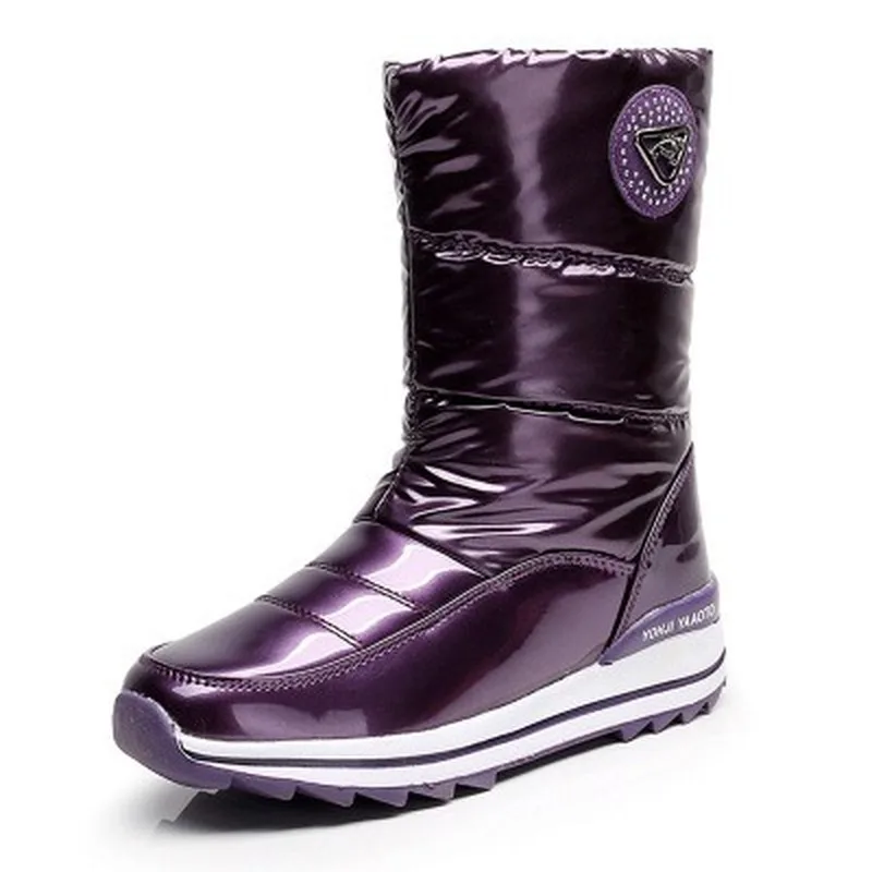 

Woman Shoes Warm Winter Bling Women Snow Boots Solid zapatos de mujer Flock Platform Mid Boots Casual Flats Comfortable Shoes