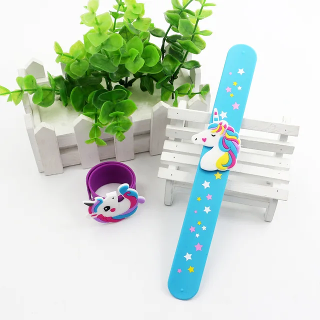New Unicorn Party Rubber Bangle Bracelet Unicornio Birthday Party Decorations Kids Gifts Baby Shower Boy Girl Event Party Favors blue new