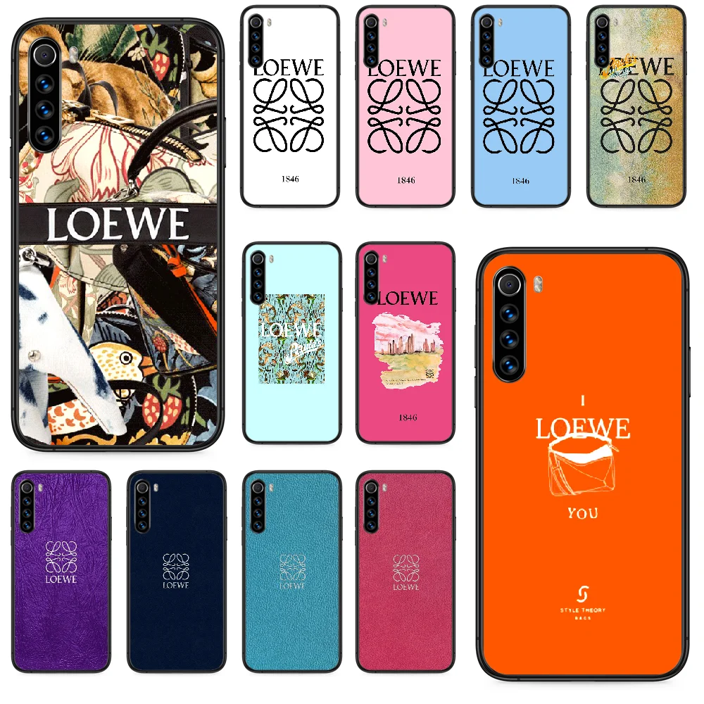 

Luxury brand loewe perfume Phone case For Xiaomi Redmi Note 4A 4X 5 6 6A 7 7A 8 8A 4 5 5A 8T Plus Pro black cover luxury shell