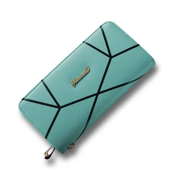 

2020 Rushed New Design Purse Geometric Pattern Wallets Large Capacity Zipper Wallet Korean Style Clutch Bag Card Holder Women