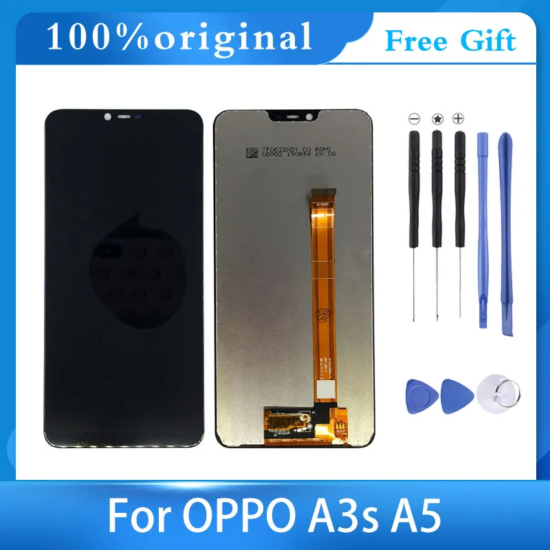 Для OPPO A3s A5 ЖК дисплей + дигитайзер рамка сенсорного экрана полная сборка|Экраны