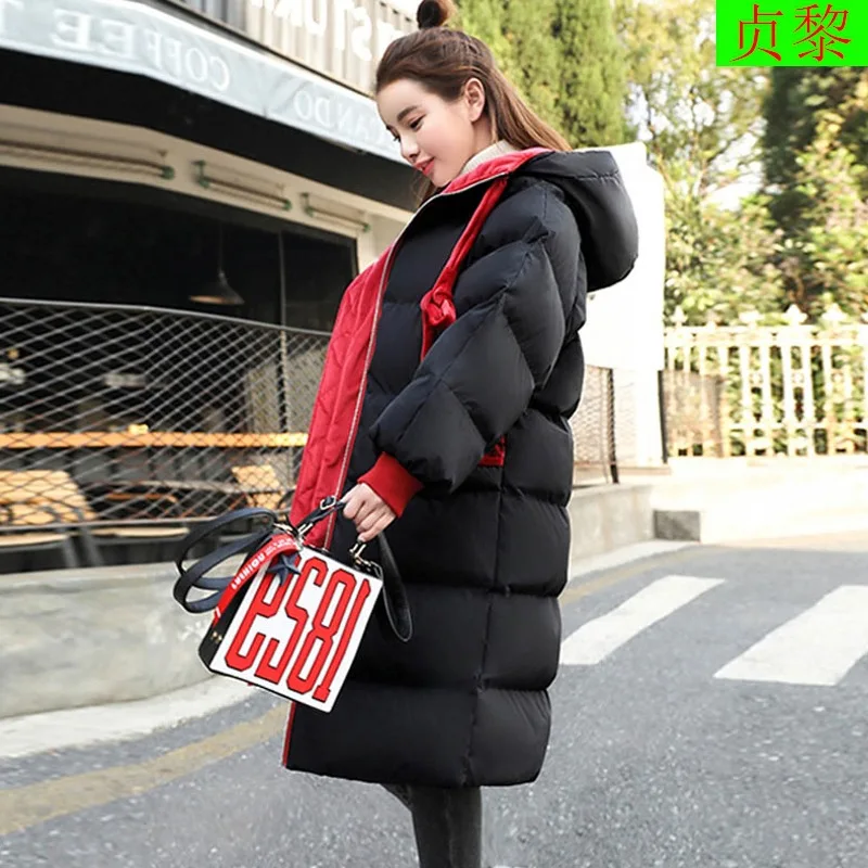 

2018 Winter New Style WOMEN'S Dress Fashion Cotton-padded Jacket Winter Mid-length Cotton-padded Clothes Korean-style Thick down