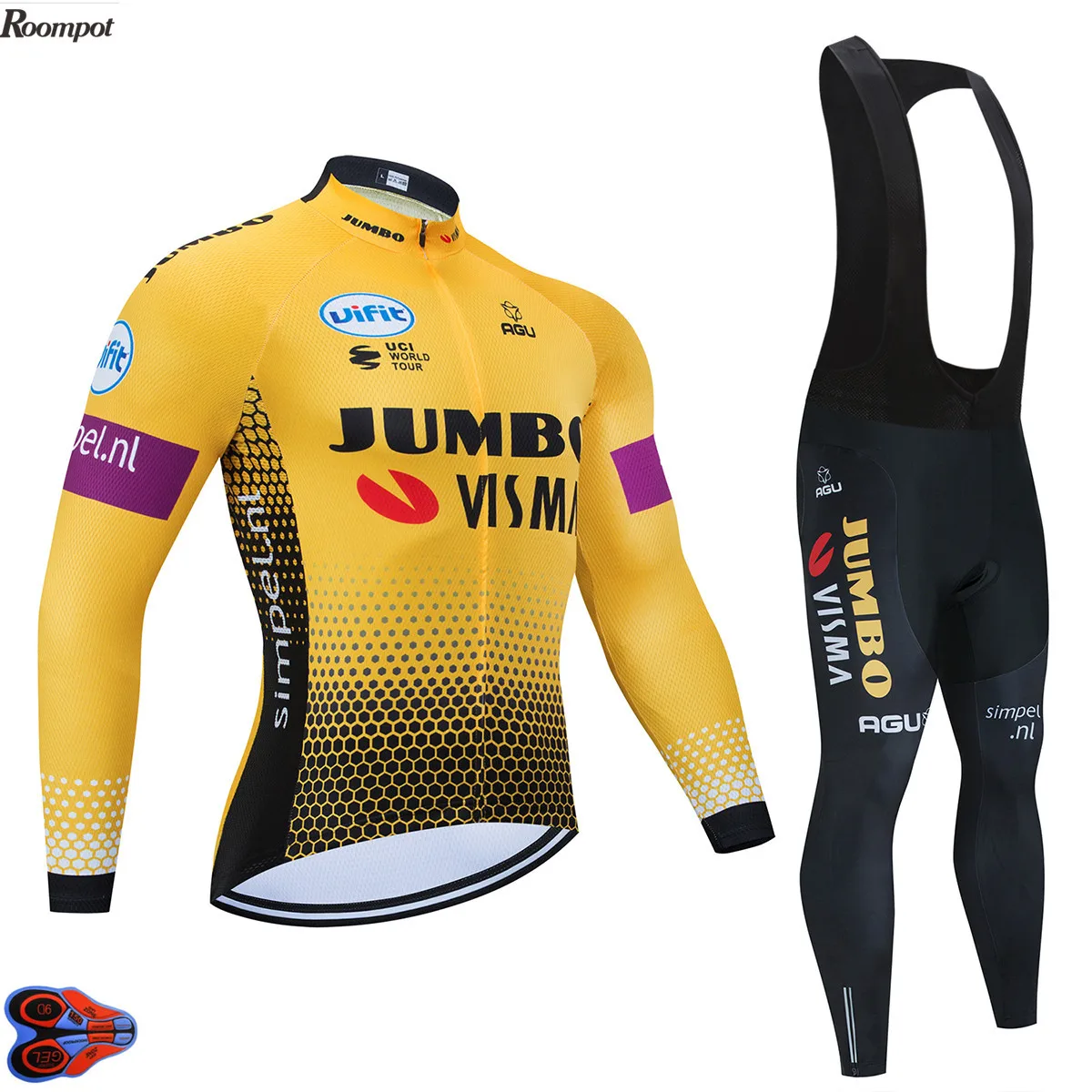 2020 Pro Мужской Джамбо VISMA набор велосипедных Джерси с длинным рукавом Fluo Ropa Roupa De