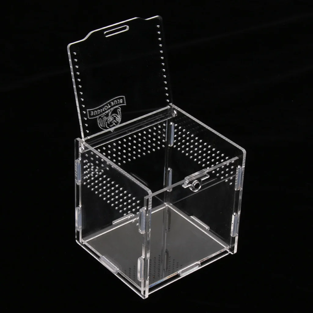 Acrylic Terrarium Vivarium With Water Bowl Artificial Plant For Gecko Lizard Snake