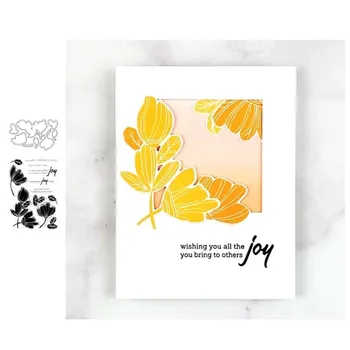 

JC Cutting Die and Rubber Stamp for Scrapbooking JOY Flowers Letters Craft New Die Cut Stencil Card Make Album Sheet Decoration