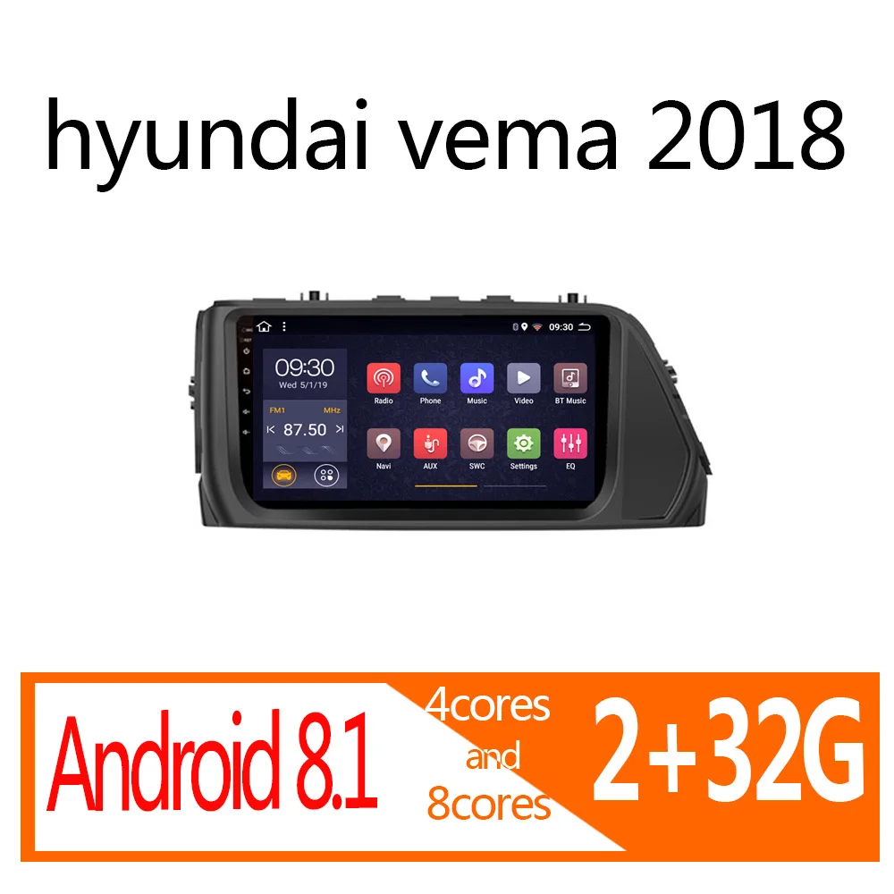 Автомагнитола для Hyundai Verna мультимедийный проигрыватель на Android 2018 2 Гб ОЗУ 32 ПЗУ |