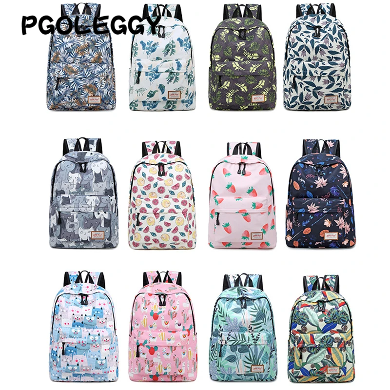 PGOLEGGY брендовый рюкзак для девочек, школьная сумка, дорожная сумка, рюкзак для женщин с рисунком кота, модный рюкзак, сумка для школы
