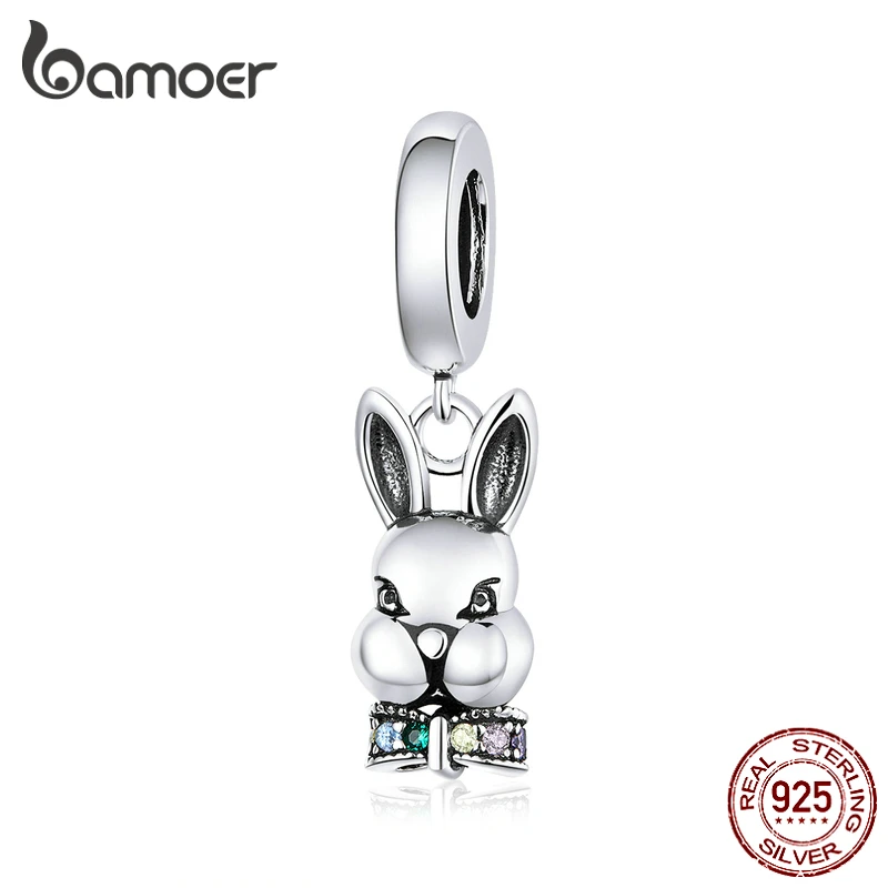 Bamoer подвеска Mr Rabbit для браслета из стерлингового серебра 925 пробы металлические