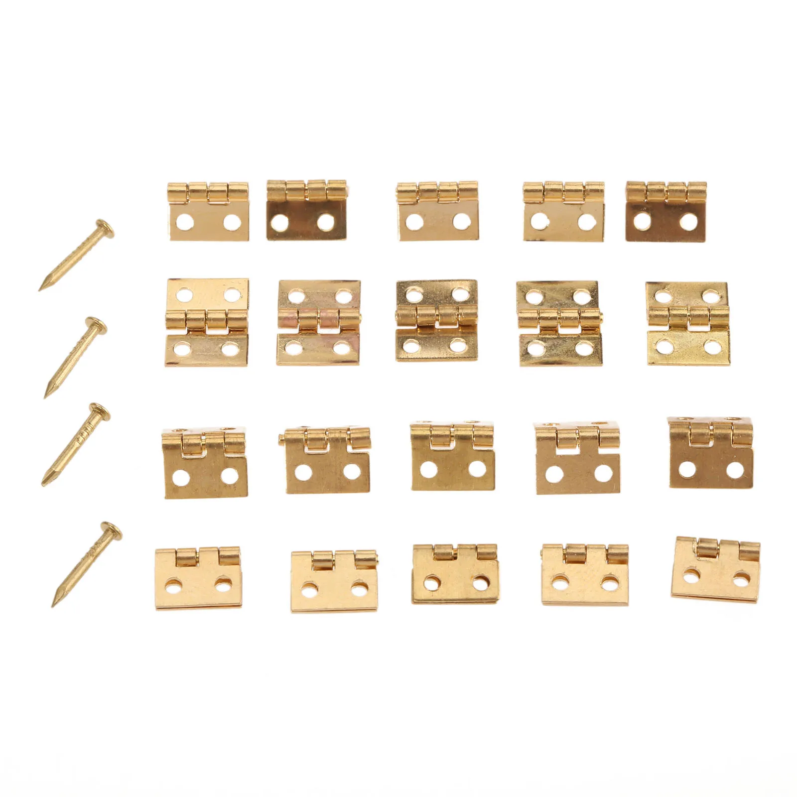 20Pcs Brass Mini Cupboard Hinge Furniture Fittings Decorative Jewelry Wood Box Cabinet Door Hinges Hardware 10x8mm | Обустройство