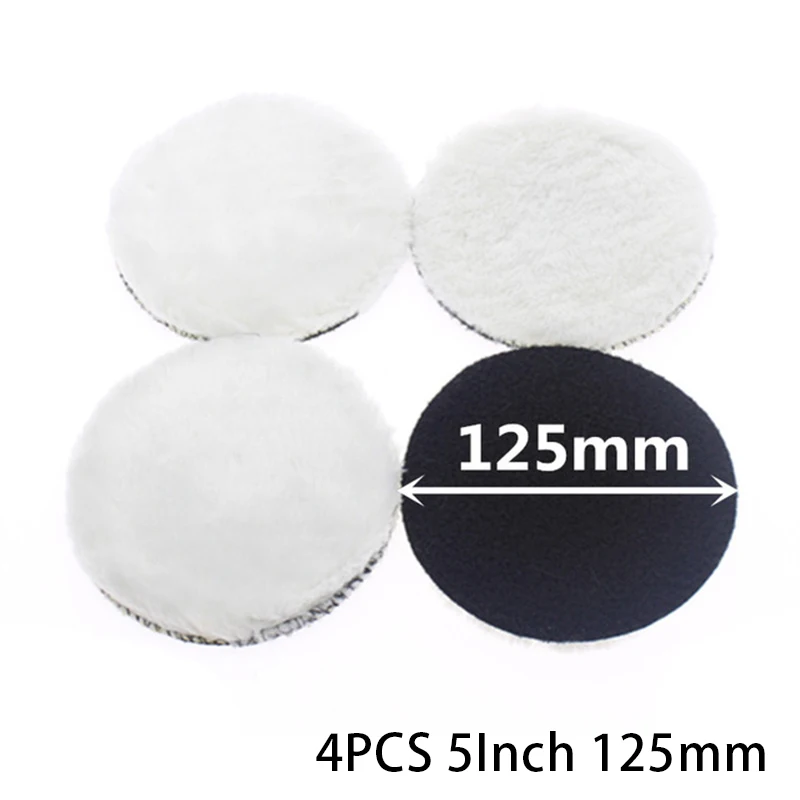 

4pcs 5inch 125mm Car Polishing Pad Waxing Wool Polisher Bonnet For Rotary Tool Buffing Waxing For Angle Grinder Rotary Tool