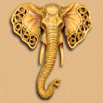 

Elephant Pendant European Living Room Porch Animal Head Hanging Retro Wall Bar Wall Decorations Elephant Head Wall Decoration