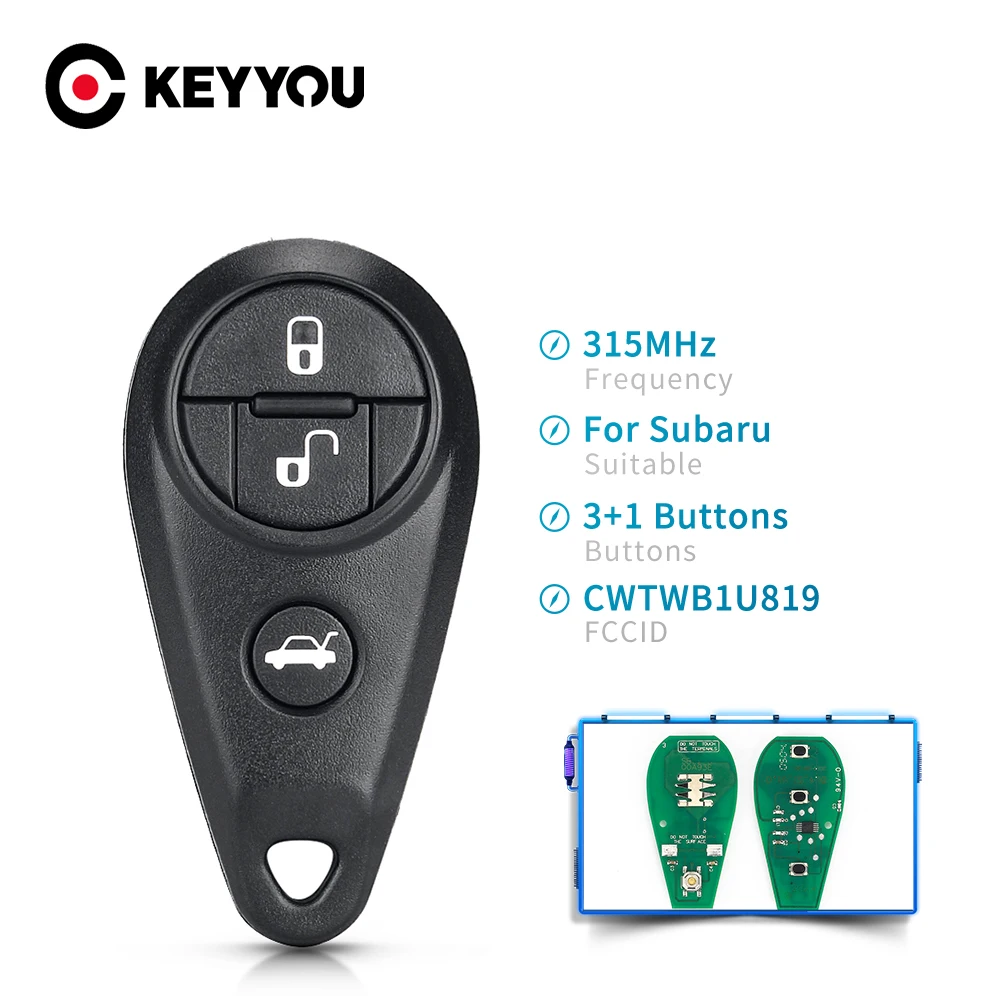 KEYYOU CWTWB1U819 Remote Car Key For Subaru Impreza Forrester Outback