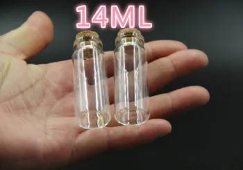 

100PCS 22*60mm 14ml Lovely Small Glass Bottle Jars Tiny Clear Empty Wishing Glass Message Vial With Cork Stopper mini Container