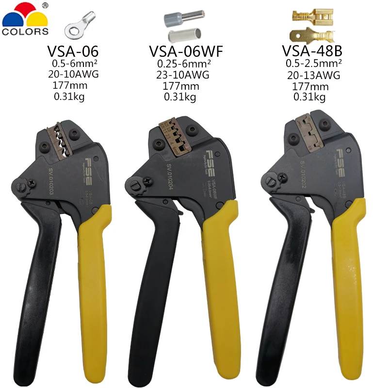 

VSA Series Crimping Pliers For Non-insulated Terminal Bare Terminals Clamp Labor-saving Quality Hand Tools
