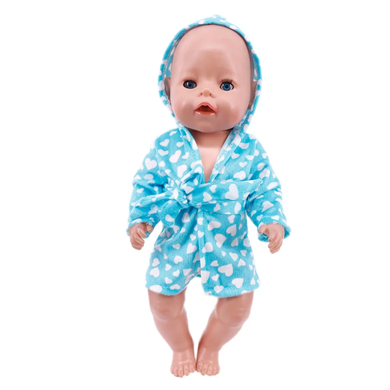 Doll Cute Clothes &Accessories Love Bathrobe For 18 Inch And New Born Baby & Our Generation Girl's Birthday Toy Gifts