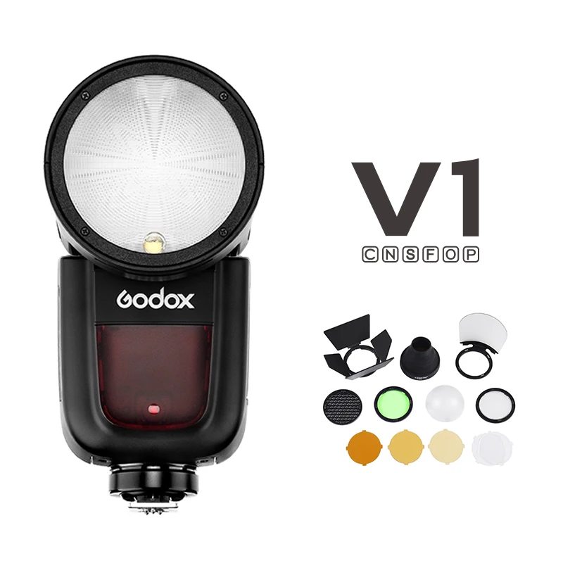 

Godox V1 Round Head Flash Speedlight for SONY Canon Nikon Fujifilm Olympus Camera Round Flashlight TTL HSS Li-ion Battery