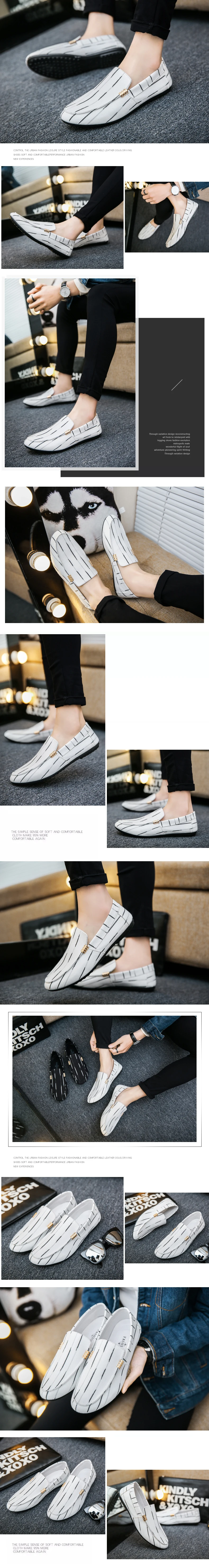 Summer England Style Casual Shoes Men Fashion Lazy Comfortable Light Canvas Driving Peas Shoe HC-233