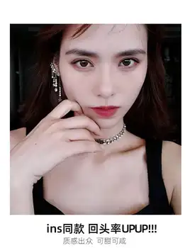 

2020 new wheat ears earrings tassel earrings zircon ear clips INS star same style