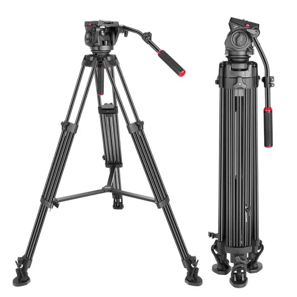 US $103.23 Neewer Professional Heavy Duty Video Tripod 77 Inches Aluminum Alloy360 Degree Fluid Drag Headquick Shoe PlateBubble Level