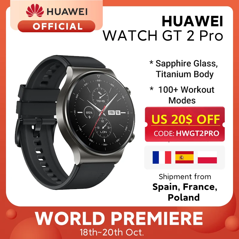 В наличии глобальная версия HUAWEI Watch GT 2 pro SmartWatch 14 дней Срок службы батареи GPS Беспроводная зарядка Kirin A1 GT2 Pro|Смарт-часы|   | АлиЭкспресс