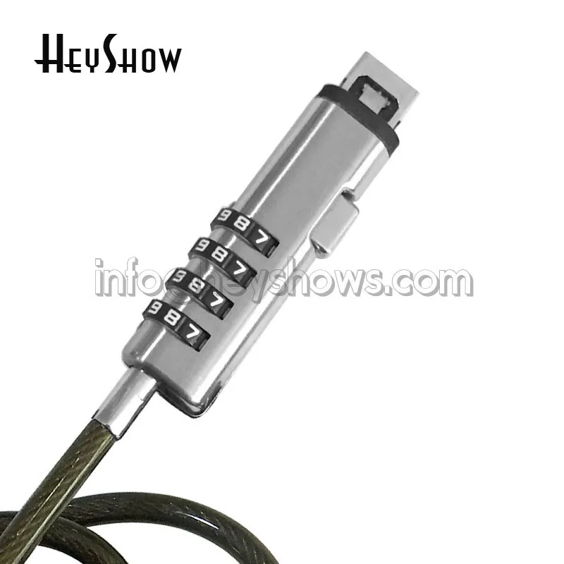 USB Port Laptop Security Lock, 4 Digit Password, Notebook Secure Steel Lock Cable, Anti Theft Combination, Protective