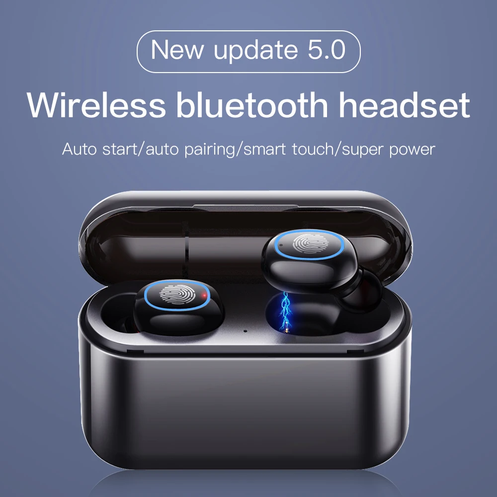 A2 TWS Headphones Bluetooth 5.0 Wireless Earphones Sports Earphone 8D Stereo Sound Earbud with Portable Mic and Charging box | Электроника