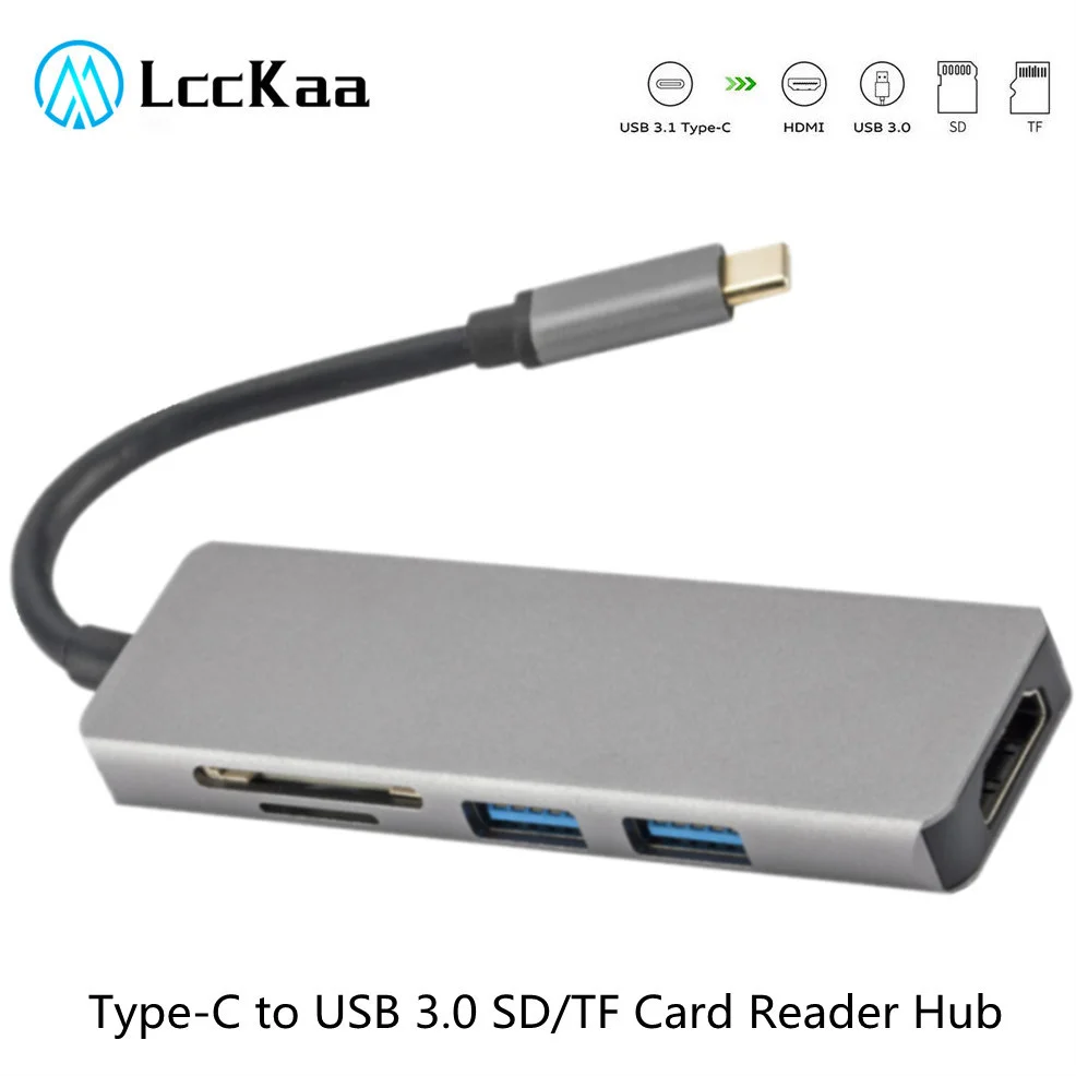 

USB C Hub Multiport Adapter Typec to Hdmi Docking Dtation,Usb 3.0 SD/TF Card Reader, Pd 60w, Compatible with MacBook Pro, XPS