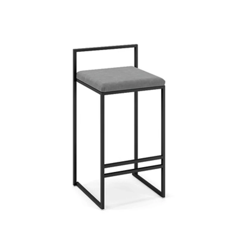 Modern Minimalist European Style Bar Chair Designer Home Bar Chair Industrial Style High Stool Nordic Backrest Furniture