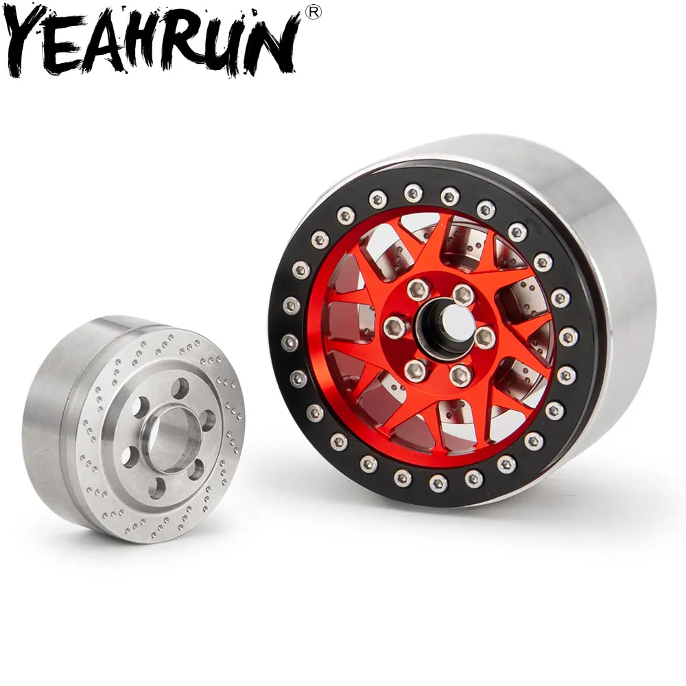 

YEAHRUN 2.2 inch Stainless Steel Wheel Rims Counterweight for TRX-4 SCX10 1/10 RC Crawler Car Hub