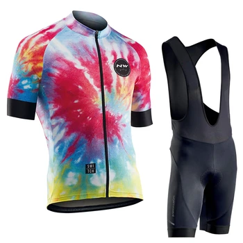 

2020 Men's NW Cycling Jersey set Polyester Breathable Cycling Clothing Short Sleeve summer Quick Dry Mountain Bike Clothes