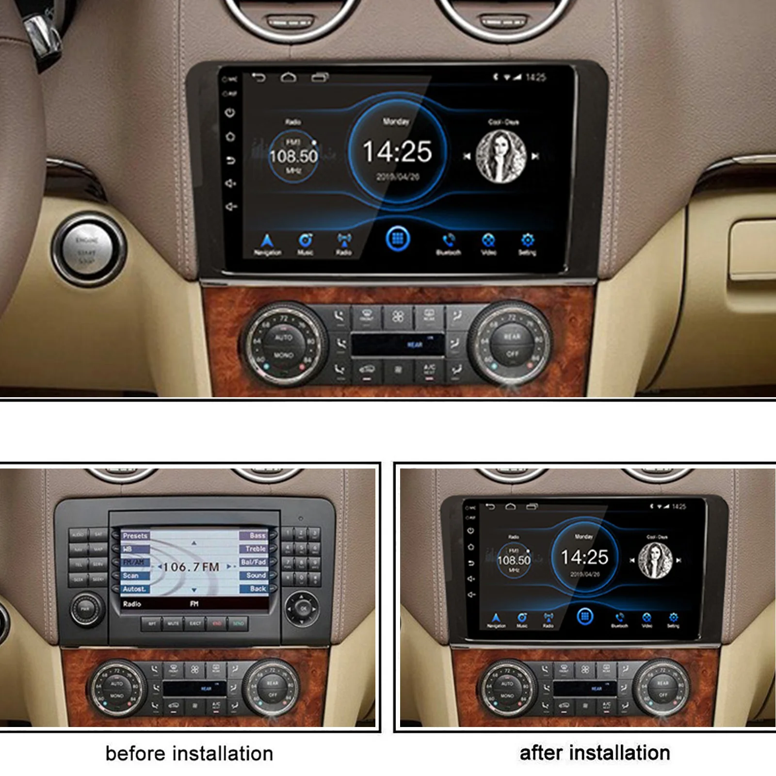 Ezonetronics Android 10 1 GPS-навигация 9-дюймовый сенсорный экран автомобильное радио стерео