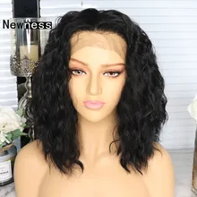 Парики из искусственных волос без шапочки-основы Волнистые черный парик из натуральных волос парики для женщин