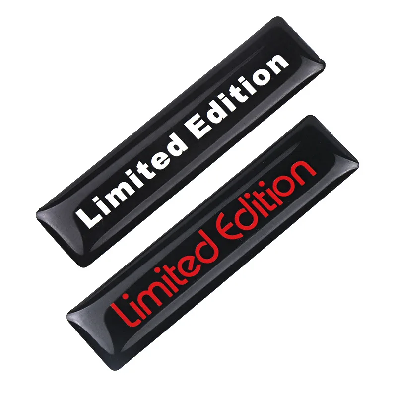 

2PCS/Set 3D Rubber Car Sticker Chrome White Red Limited Edition Emblem Badge Decal for Yamaha Kawasaki Honda BMW Suzuki