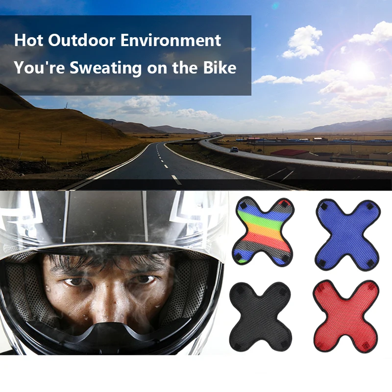 Helmet Notorcycle Auto Vehicle Padding Car Safety Hat Cap Inner 3D Air Mesh Microfiber Motorcycle Accessories | Автомобили и
