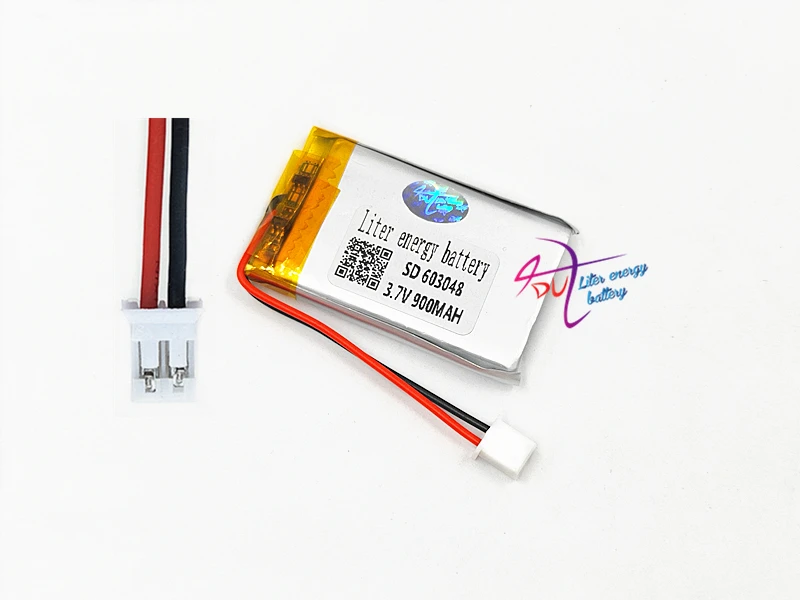 JST PH 2 0 мм 2pin 3 7 в 900 мАч LiPo литиевая полимерная аккумуляторная батарея connector 603048 для