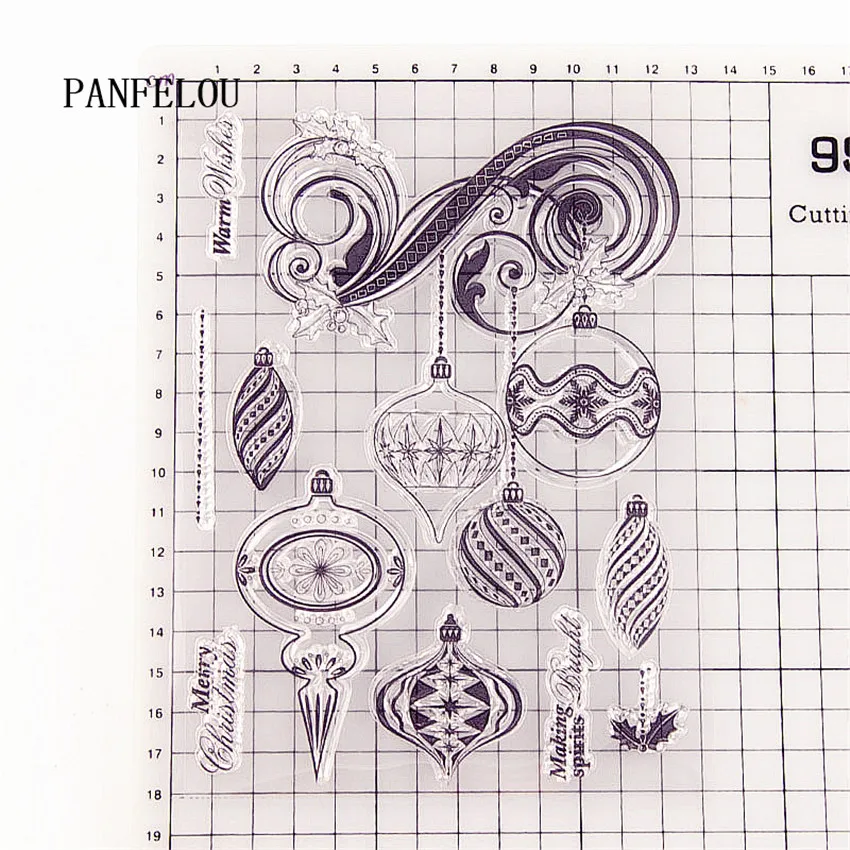 PANFELOU 13x18 см Рождественский великолепный Подарочный шар прозрачный силиконовый резиновый прозрачные штампы мультфильм Скрапбукинг/DIY новогодний альбом