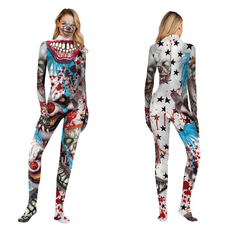 

It: Chapter Two Pennywise Clown Jumpsuit Cosplay Costume Bodysuit Zentai Suit Halloween