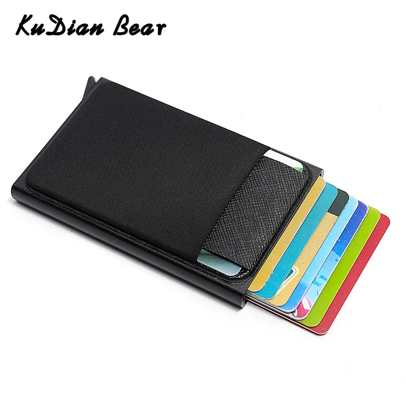 

KUDIAN EBAR Aluminum Credit Card Holder RFID Blocks Small Wallet Fashion Anti-Magnetic Protection Card Wallet Purse BIH118 PM49