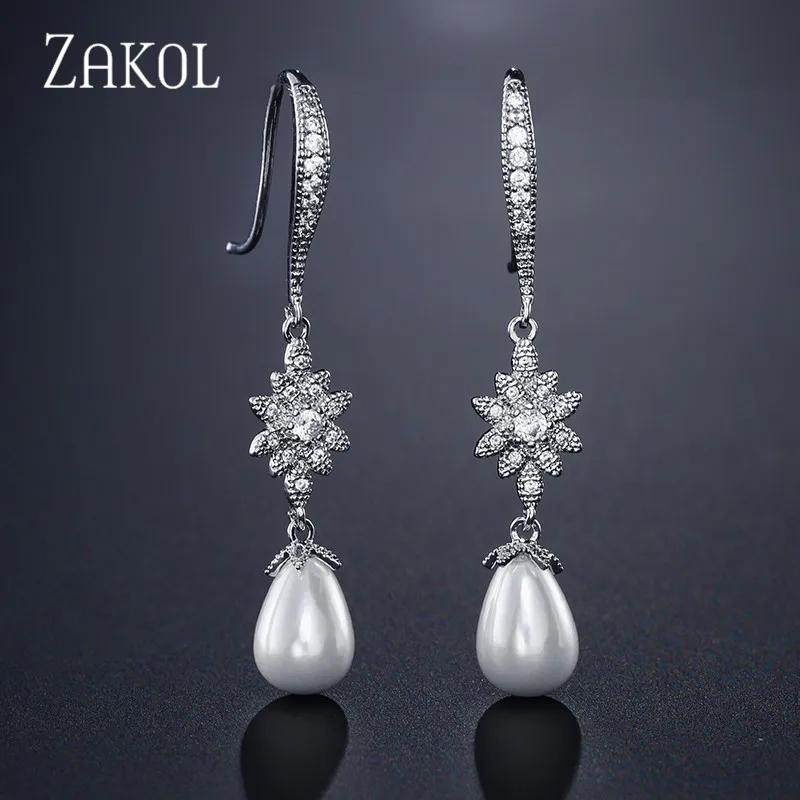 ZAKOL, классические циркониевые украшения в форме листа для женщин, высокое качество, ювелирные аксессуары, подарки для девушки, FSEP2166