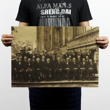 

Scientists Solvay Conference Vintage Kraft Paper Movie Poster Map School Decor Wall Decals Art DIY Retro Decor Prints