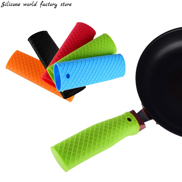 Silicone Hot Handle Holder Cover Heat Resistant Pan Handle Sleeve  Potholders Saucepan Skillets Handles Grip Covers Cookware Part - AliExpress