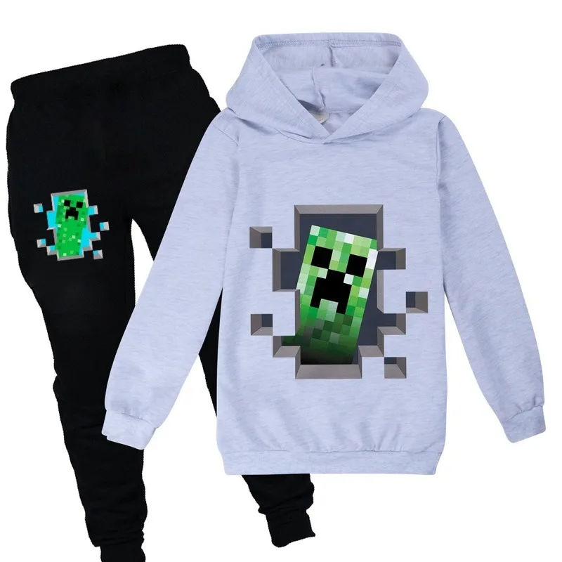 Kids Tracksuit Boys Mosaic pattern Clothes Set New world Hoodies and Pants Sportwear Clothing Small animals Sport Suit for Girl