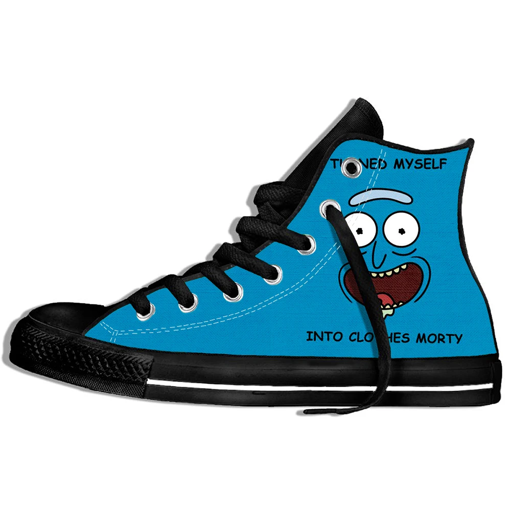 

Funny Happy Rick Morty and Meeseeks Printed Men's/women's Cartoon Customied SneakersHigh Quality Hipster Casual Shoes