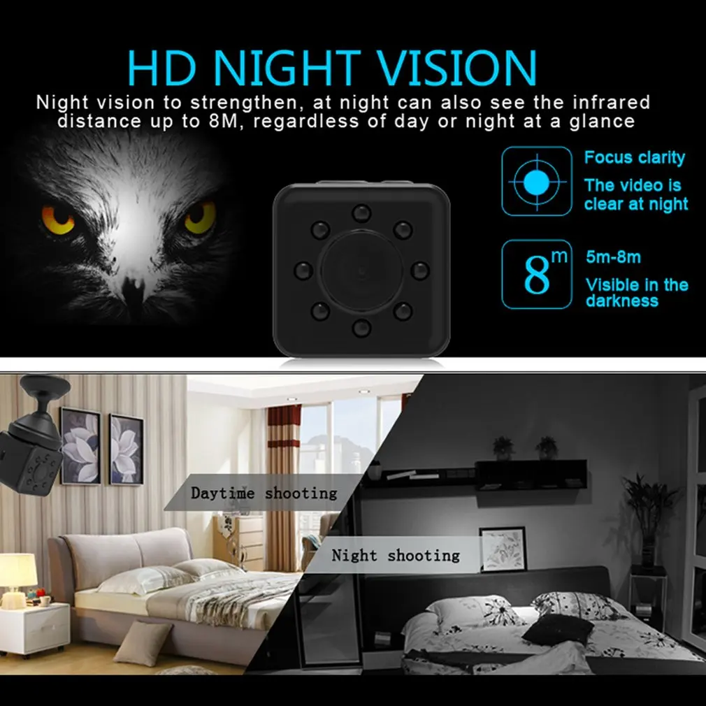 Mini SQ13 FULL HD Waterproof Camera Sport Action Record Cam Holder 1080P+ WiFi Surveillance Camera Home Monitor Camera