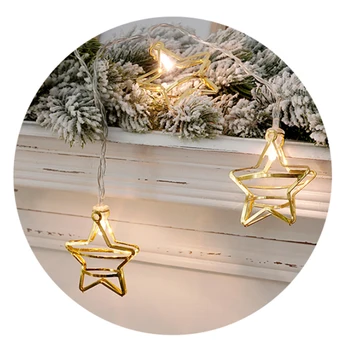 

10led 1.5m Warm White Cotton Star Shaped Christmas Indoor LED String Lights