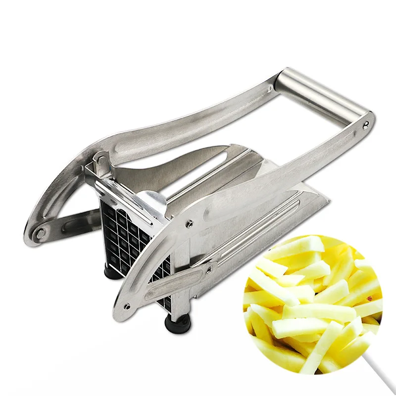 

Stainless Steel Potato Chipper Food Cutter Potatoes Carrots Chips Strip Cutting Machine Kitchen Gadget Tool