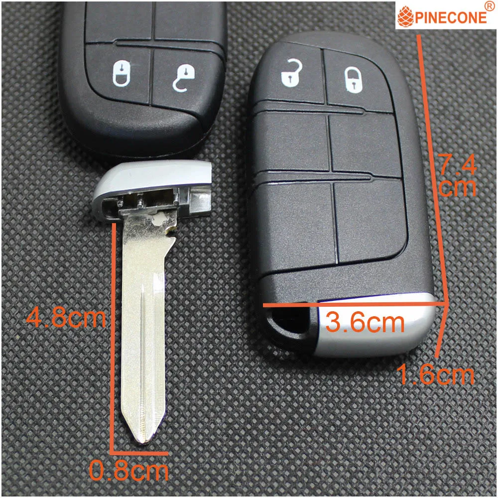 PINECONE для Chrysler Dodge Journey 2011 2012 2013 БЕСКЛЮЧЕВОЙ вход 2 кнопки Замена Автомобильный смарт ключ-Брелок чехол