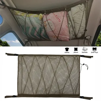 

Mayitr 1pc Car Auto Roof Ceiling Cargo Net Pocket Mesh Storage Bag Pouch For Van SUV Off Road 90x65cm Accessories