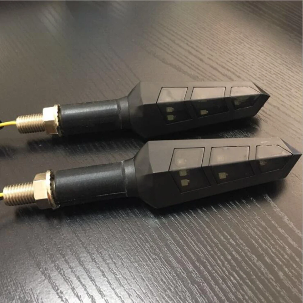 Motorcycle Turn Signal Indicators Blinkers 6 LED Universal Water Flicker Flowing Flexible Amber Light Lamp 12V 1PCS