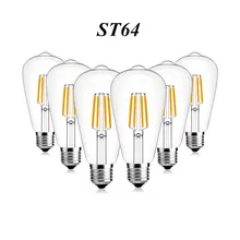 Ретро Edison led светильник лампочка E27 220V 2W 4W 6W 8W ST64 220V лампа накаливания ампулы лампы Винтаж Эдисон лампы